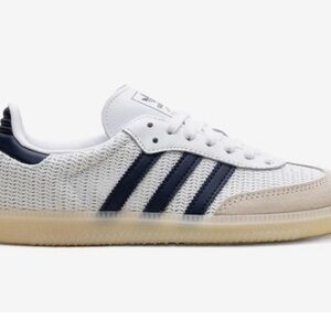 Adidas Men’s Samba Net White Navy Casual Sneakers Never Worn!